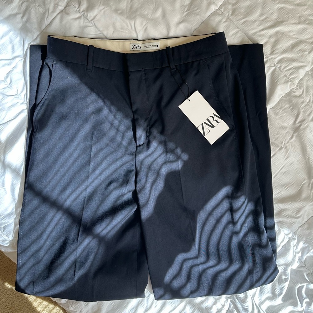 Zara navy blue work trousers size medium